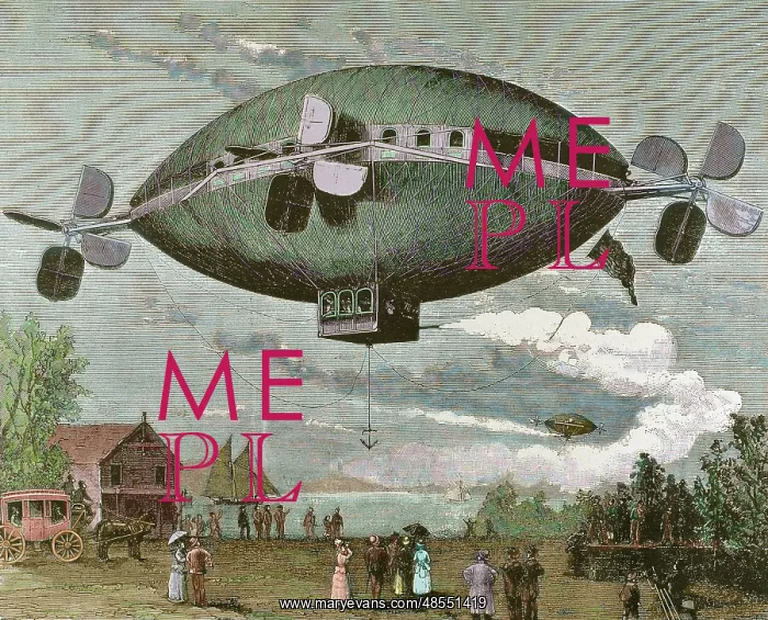 : Aerostat. Engraving in The Illustration, 1887 : Aerostat. Engraving in The Illustration, 1887