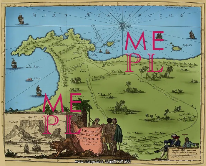 : Africa, Cape of Good Hope Map, 1744 : Africa, Cape of Good Hope Map, 1744