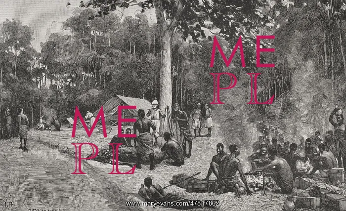 : Africa. The Congo. Camp next to the Luvu River - Meyer : Africa. The Congo. Camp next to the Luvu River - Meyer