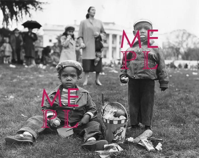 : African American boys with an Easter basket at : African American boys with an Easter basket at
