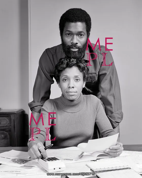 : African-American Couple looking at Camera Man : African-American Couple looking at Camera Man