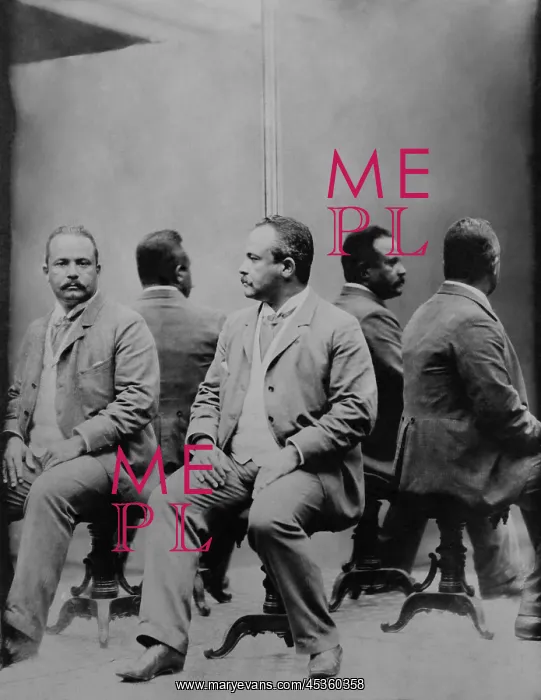 : African American man posed, in front of mirrors : African American man posed, in front of mirrors