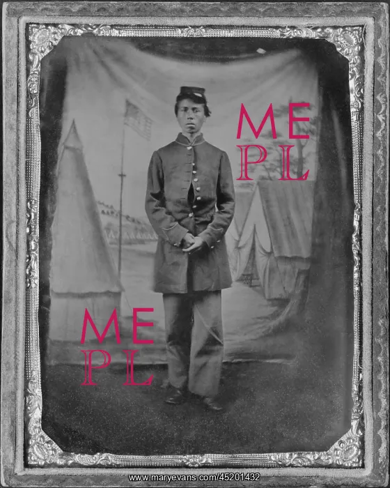 : African American soldier posed in front ? : African American soldier posed in front ?