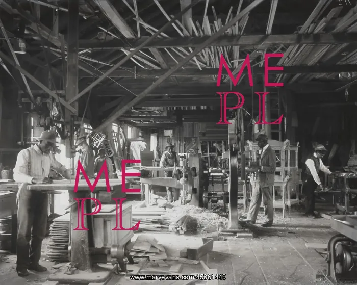 : African American students working in a mechanized : African American students working in a mechanized