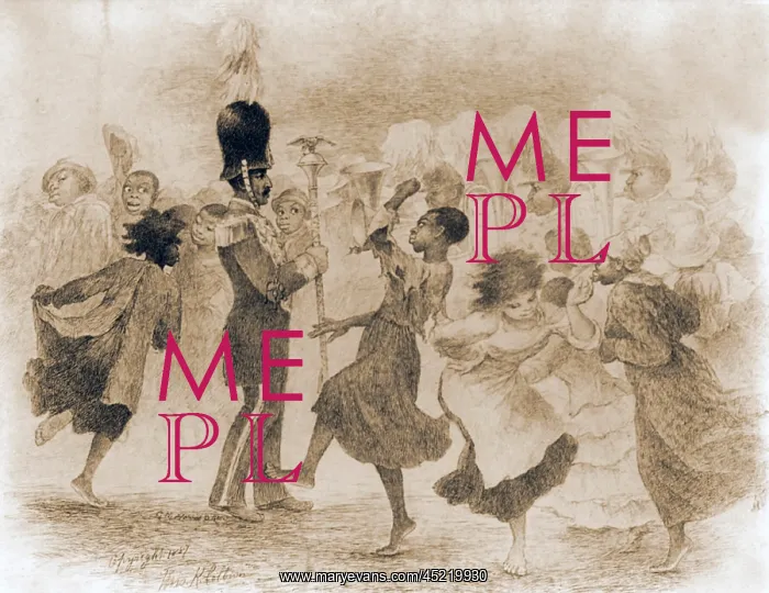 : African Americans dancing in front of a ? : African Americans dancing in front of a ?