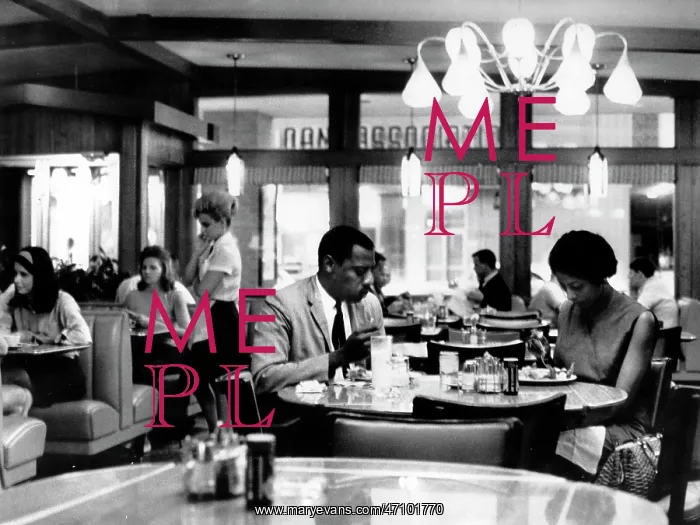 : African Americans Eating in Segregated Diner : African Americans Eating in Segregated Diner