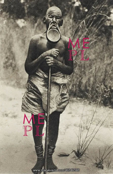 : African man with lip plate : African man with lip plate