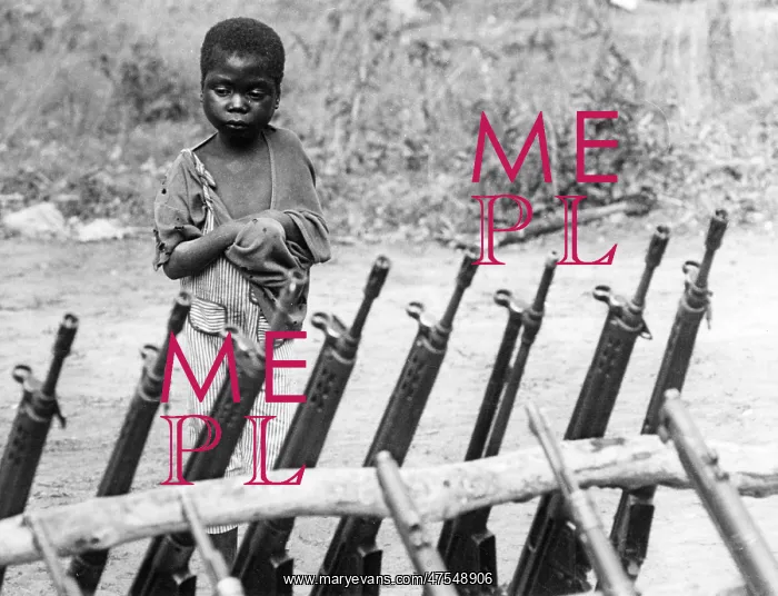 : African orphan behind weapons : African orphan behind weapons