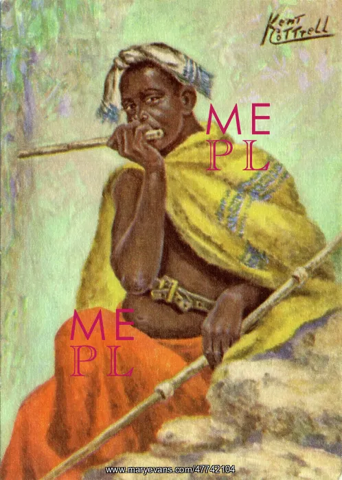  : African Tribesman playing Flute