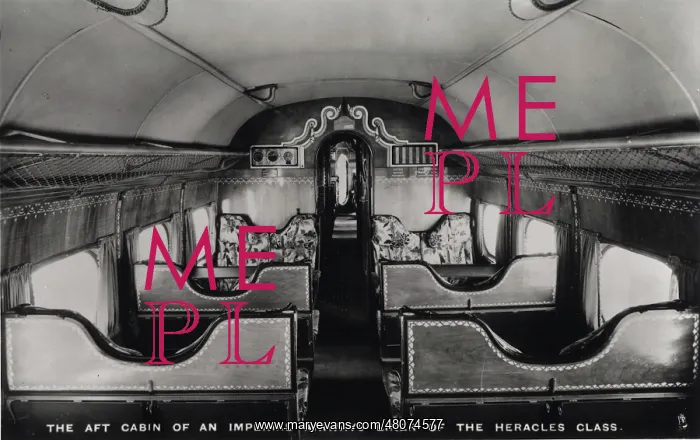 : The aft passenger cabin of a Handley Page HP42 : The aft passenger cabin of a Handley Page HP42