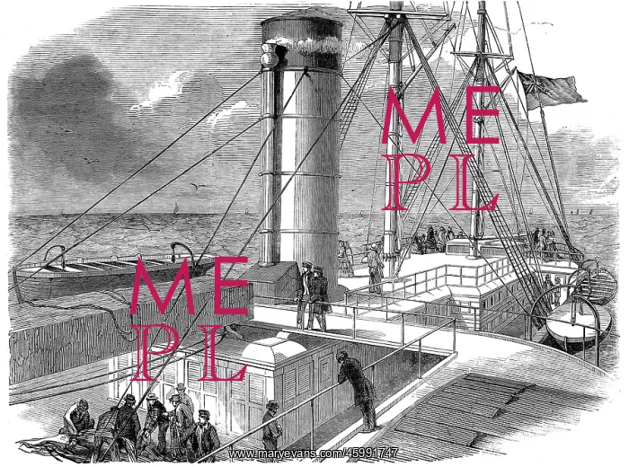 : After-Deck of the RMS Asia, 1850 : After-Deck of the RMS Asia, 1850