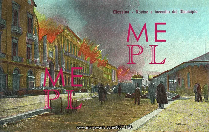 : Aftermath of Earthquake and Fire at Messina, Sicily, Italy : Aftermath of Earthquake and Fire at Messina, Sicily, Italy
