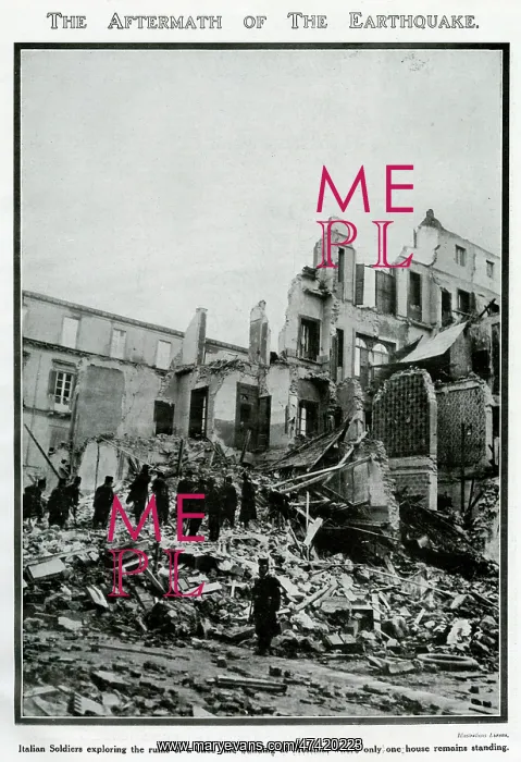 : Aftermath of earthquake at Messina, Sicily 1908 : Aftermath of earthquake at Messina, Sicily 1908