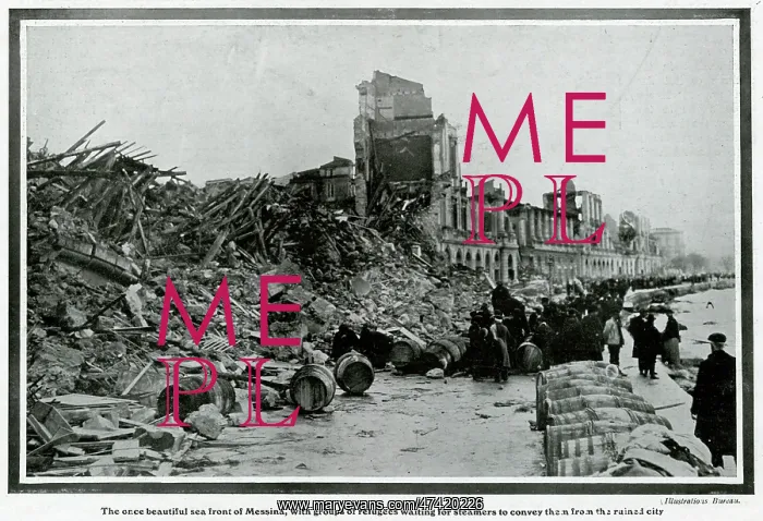 : Aftermath of earthquake at Messina, Sicily 1908 : Aftermath of earthquake at Messina, Sicily 1908