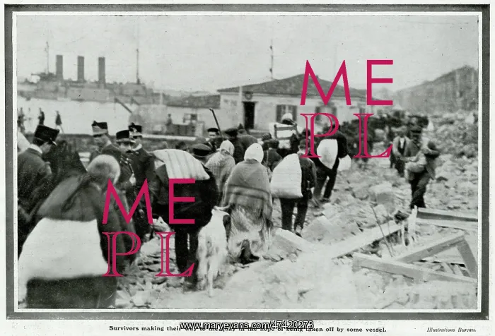 : Aftermath of earthquake at Messina, Sicily 1908 : Aftermath of earthquake at Messina, Sicily 1908