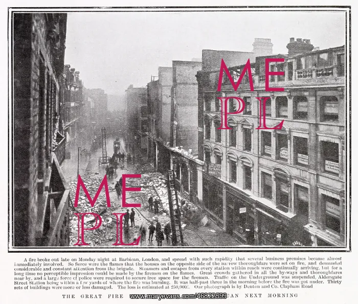: Aftermath of the fire at the Barbican 1902 : Aftermath of the fire at the Barbican 1902
