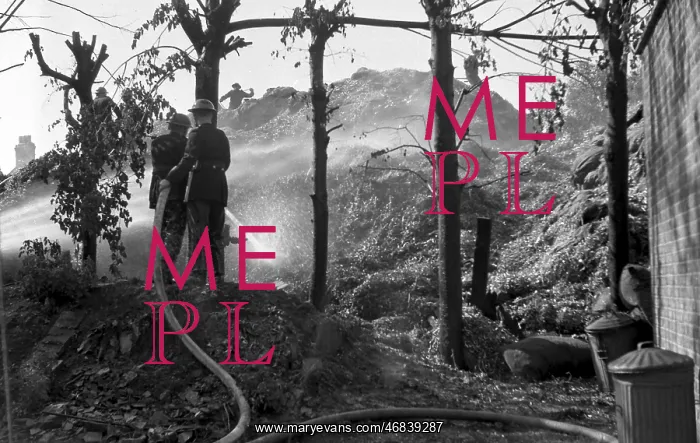 : Aftermath of a fire, Fire Force Area 34, WW2 : Aftermath of a fire, Fire Force Area 34, WW2
