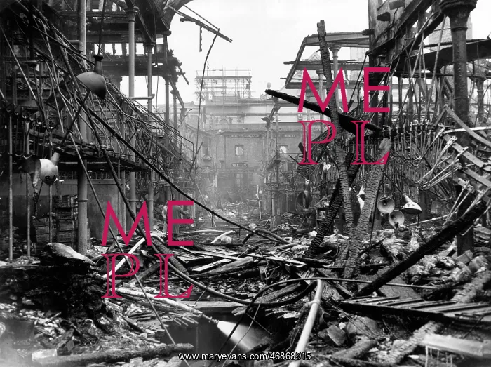 : Aftermath of major fire, Smithfield Poultry Market : Aftermath of major fire, Smithfield Poultry Market