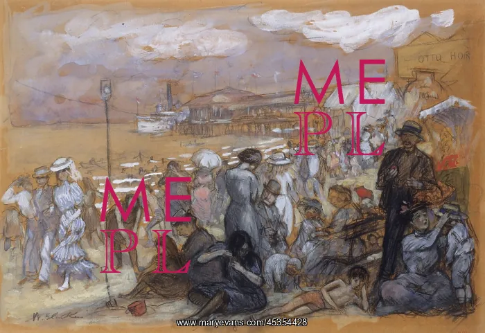 : AFTERNOON AT CONEY ISLAND, by William Glackens : AFTERNOON AT CONEY ISLAND, by William Glackens