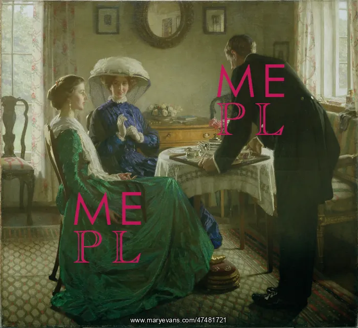 : Afternoon Tea – two women at a table : Afternoon Tea – two women at a table