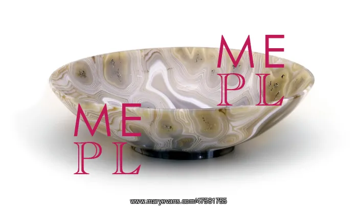 : Agate bowl, grey and white : Agate bowl, grey and white