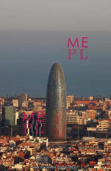 : Agbar Tower at sunset, Barcelona, Spain : Agbar Tower at sunset, Barcelona, Spain