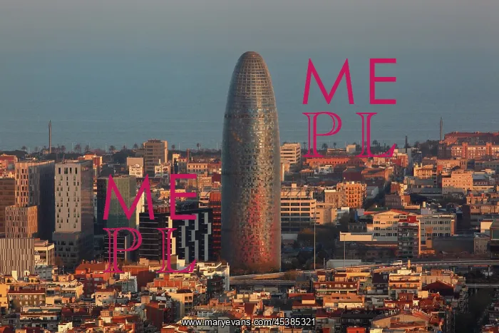 : Agbar Tower at sunset, Barcelona, Spain : Agbar Tower at sunset, Barcelona, Spain
