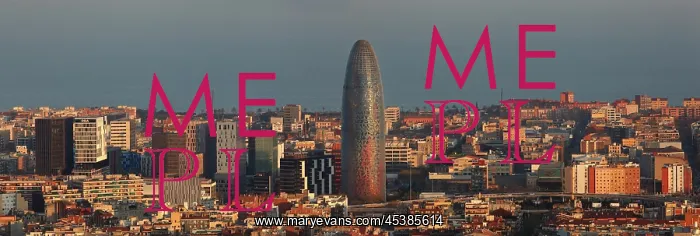: Agbar Tower at sunset, Barcelona, Spain : Agbar Tower at sunset, Barcelona, Spain