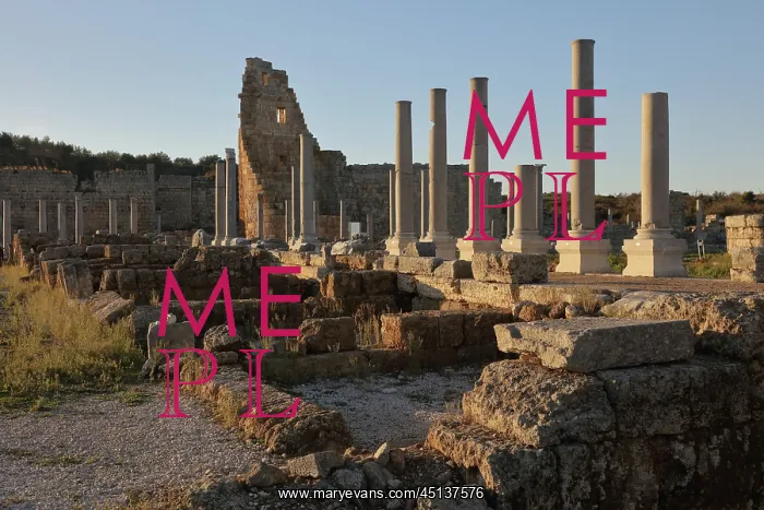 : Agora and Hellenistic Gate, Perga, Antalya, Turkey : Agora and Hellenistic Gate, Perga, Antalya, Turkey