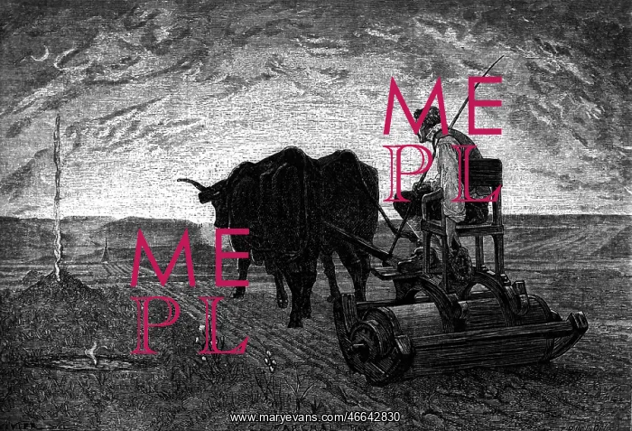 : agriculture, ploughing, In the evening, wood : agriculture, ploughing, In the evening, wood