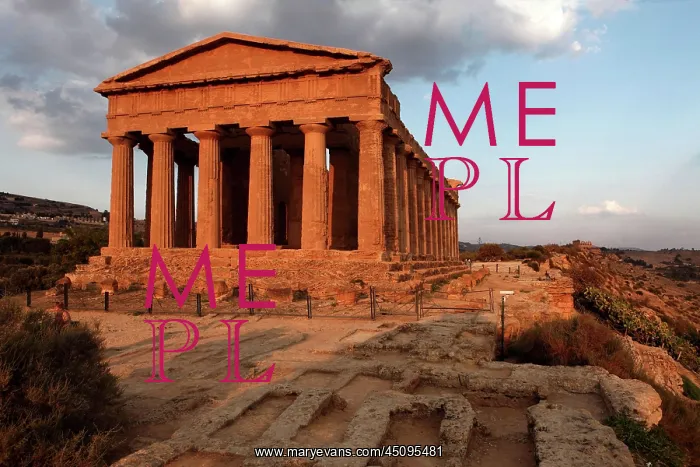 : Agrigento. Low angle view of the Temple of Concord : Agrigento. Low angle view of the Temple of Concord