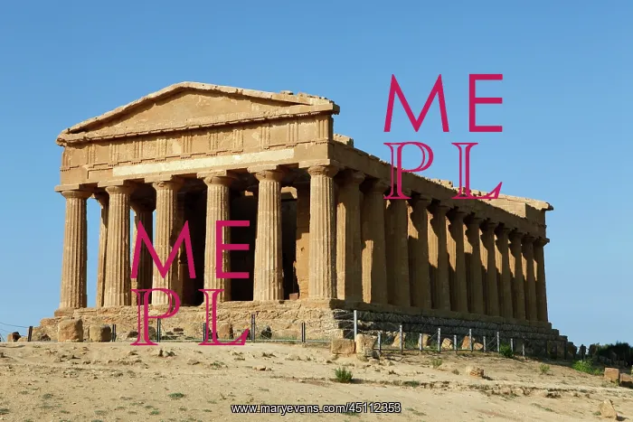 : Agrigento. Low angle oblique view of the Temple of Concord : Agrigento. Low angle oblique view of the Temple of Concord