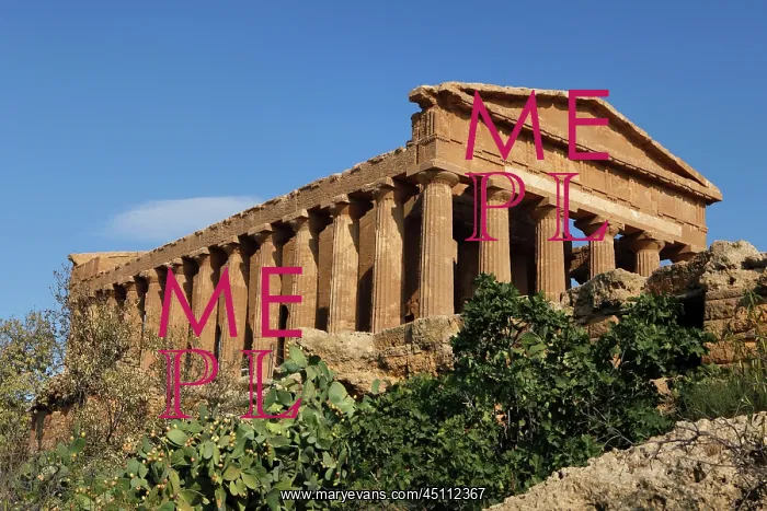 : Agrigento. View from below of the Temple of Concord : Agrigento. View from below of the Temple of Concord