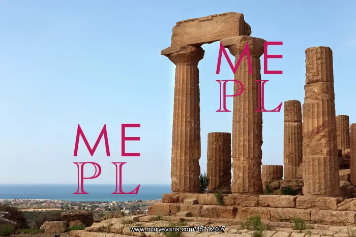 : Agrigento. Low angle view of columns with part of frieze : Agrigento. Low angle view of columns with part of frieze