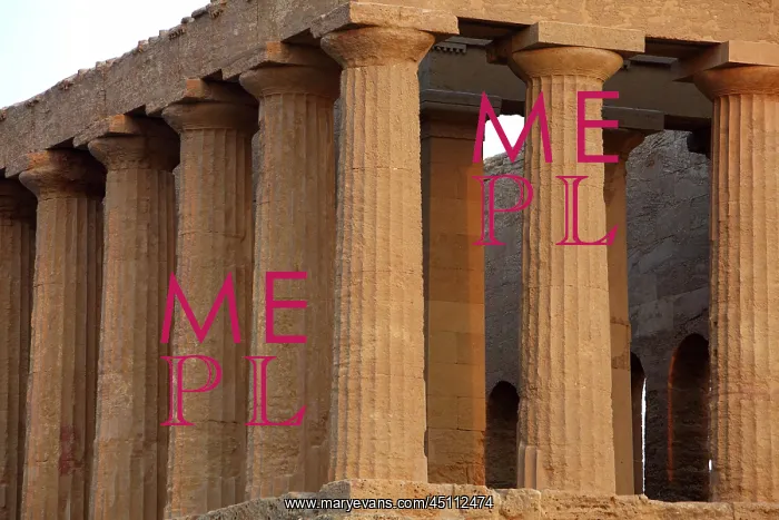 : Agrigento. Detail of columns, Temple of Concord : Agrigento. Detail of columns, Temple of Concord