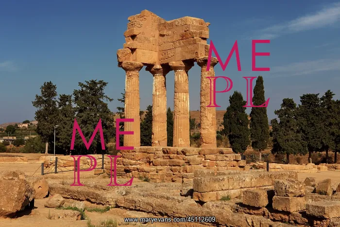  : Agrigento. Low angle view of Temple Of Castor
