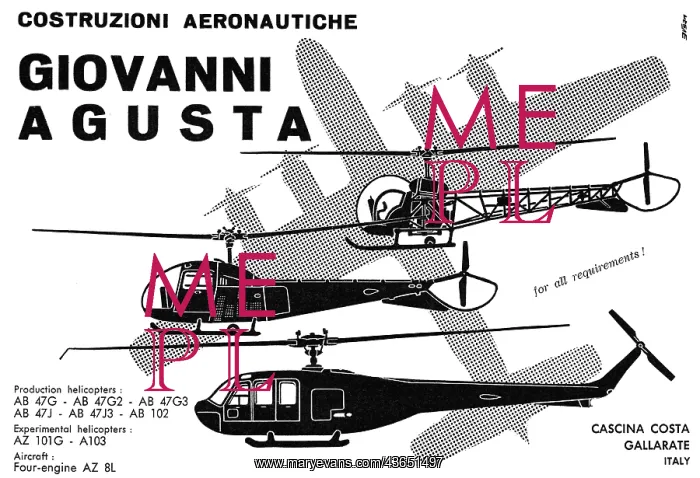 : Agusta Helicopter Model Range 1960 : Agusta Helicopter Model Range 1960