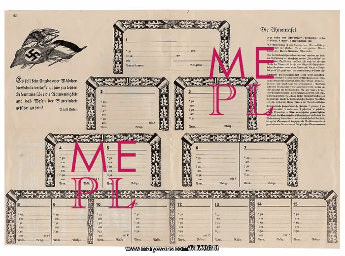 : Ahnentafel (ancestral chart) - Side 2 : Ahnentafel (ancestral chart) - Side 2