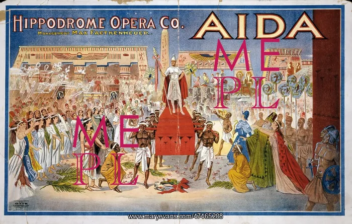 : Aida. Poster showing a scene from the spectacle Aida. : Aida. Poster showing a scene from the spectacle Aida.
