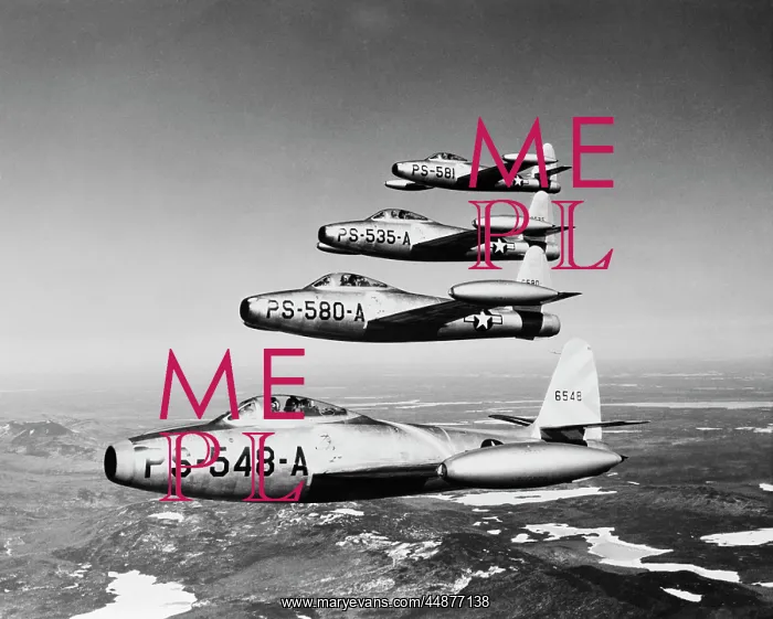 : Four US Air Force Republic Thunderjets : Four US Air Force Republic Thunderjets