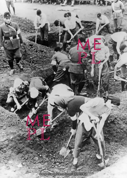 : Air raid drill in Japan, 1940 : Air raid drill in Japan, 1940