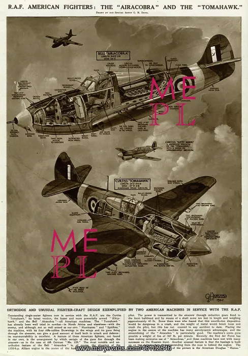 : Airacobra and Tomahawk fighters by G. H. Davis : Airacobra and Tomahawk fighters by G. H. Davis