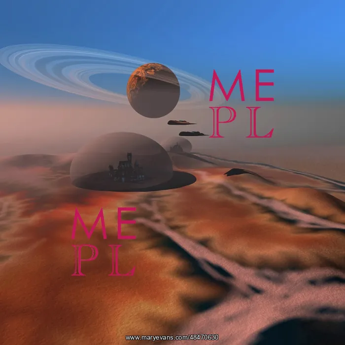 : Two aircraft fly over domes on the planet Mars : Two aircraft fly over domes on the planet Mars