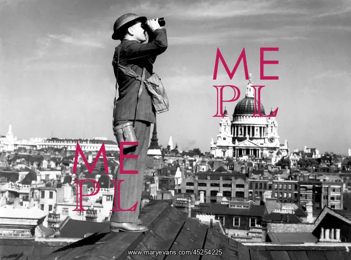 : Aircraft spotter searches the sky with binoculars : Aircraft spotter searches the sky with binoculars