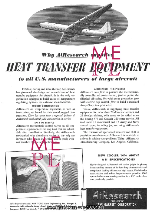 : AiResearch Heat Transfer Equipment : AiResearch Heat Transfer Equipment
