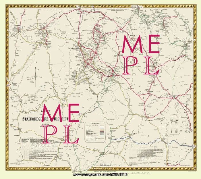 : Airey's Railway Map of Staffordshire and District : Airey's Railway Map of Staffordshire and District