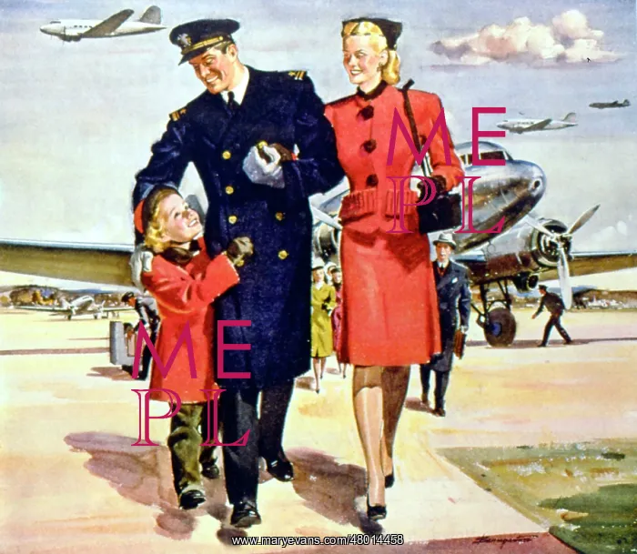 : Airline pilot with his wife and daughter : Airline pilot with his wife and daughter