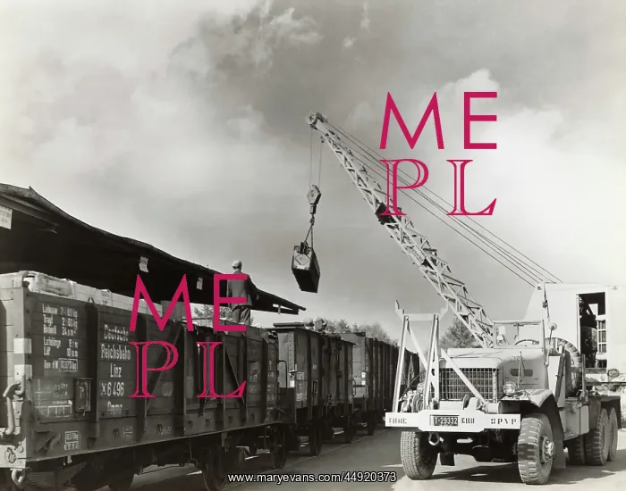 : Airmen Loading Railcars Using a Crane on a Truck During ? : Airmen Loading Railcars Using a Crane on a Truck During ?
