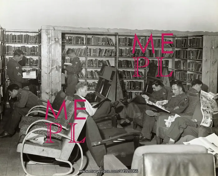 : Airmen Reading Books and Magazines in the Library of the? : Airmen Reading Books and Magazines in the Library of the?
