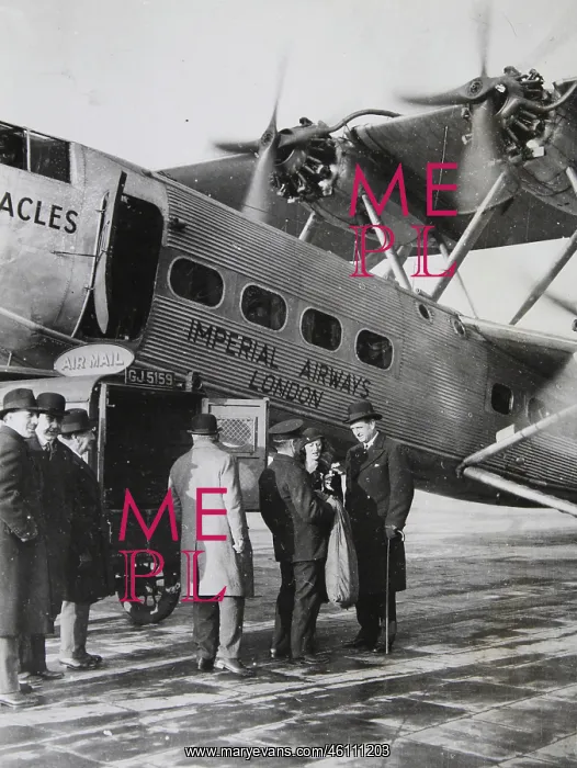 : An airplane of Imperial Airways with : An airplane of Imperial Airways with